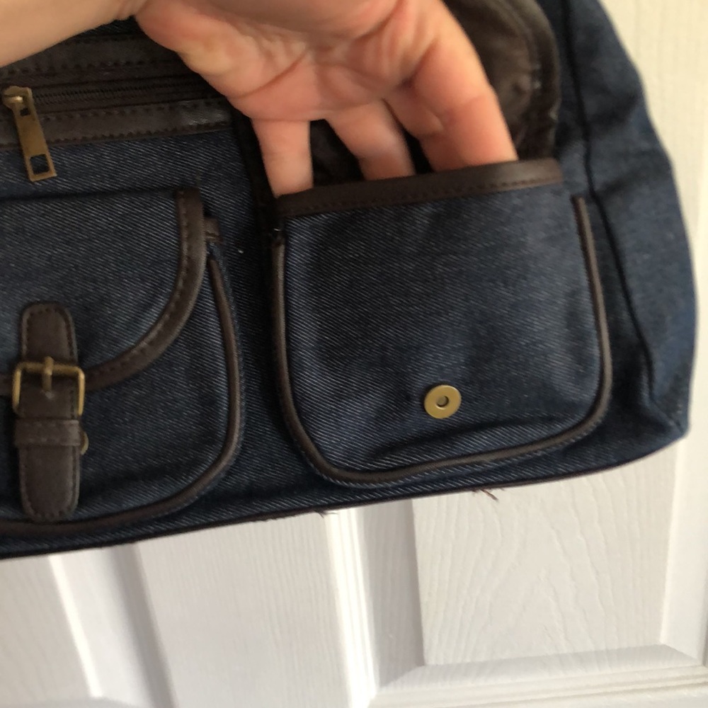 Gold Coast Blue Jean and Brown Shoulder Bag AS IS - Picture 5 of 16